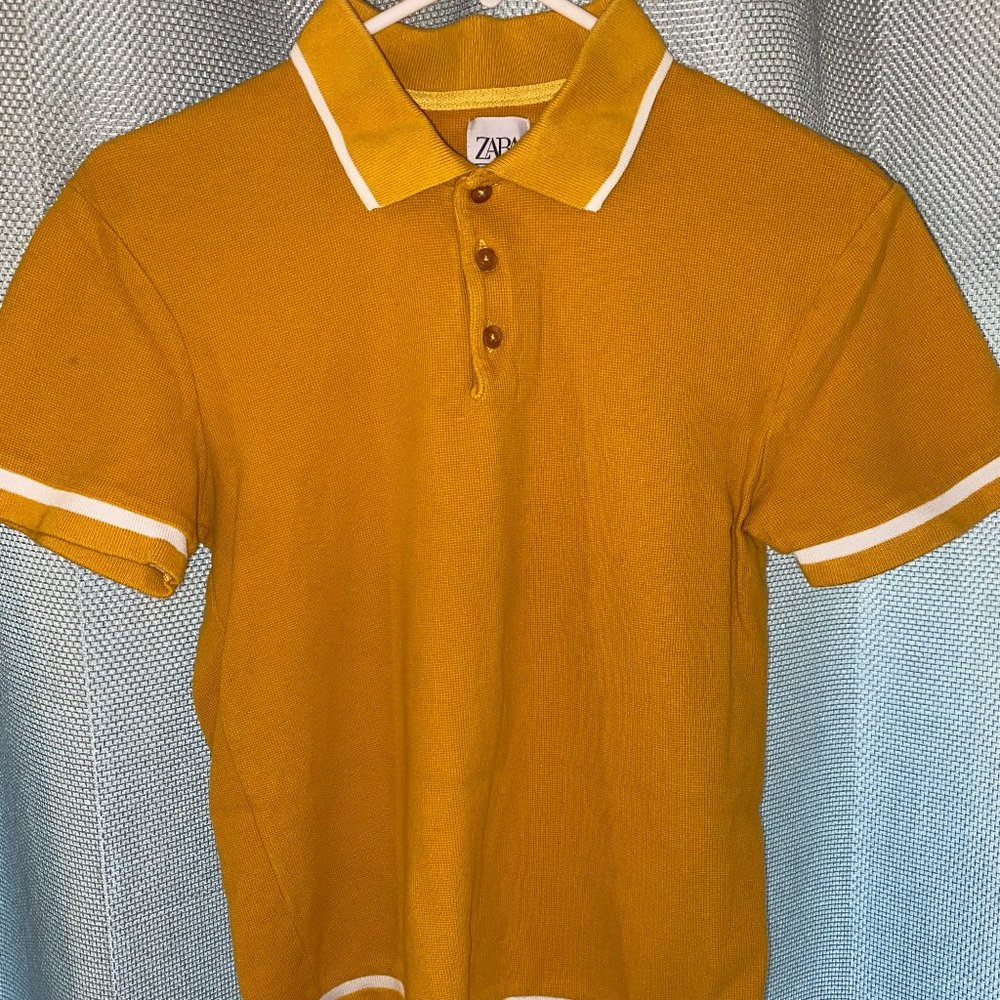 Zara - Mustard Yellow Knit Polo
